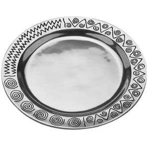 Vintage Reggae Wilton Armetale Metal Platter Tray Round Plate Charcuterie Plate